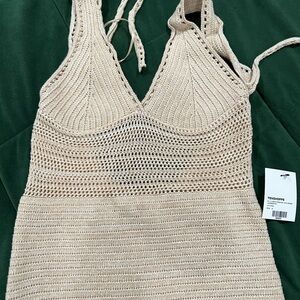 Tenshoppe Beige Knit Halter Top